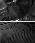 3W Floor Mats for Tesla Cybertruck 2023 2024 2025 2026, TPE All Weather Protection Waterproof Custom Fit Floor Liner for 1st, 2nd Row for Cybertruck, Black
