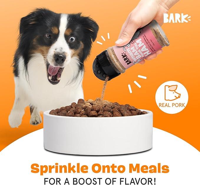 Barkbox Pork Dog Treat Topper High Protein Limited Ingredient Meal Mixer, All Life Stages and Rosemary Extract for Large & Small Breeds, Elevate Dog Food Dining - Shake & Pour for Dog Bowls