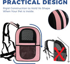 Apollo Walker Dog & Cat Carrier Backpack for 4-15lb Pets - Ventilated Safe Design with Padded Back Support, Breathable Mesh Pet Backpack for Hiking, Travel, Outdoor (Pink)