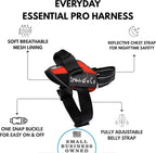 ShawnCo Essential Pro Dog Harness, No-Pull Pet Vest with 3 Leash Clips and Removable, Reflective Side Patches, Adjustable and Padded Harness for Small, Medium and Large Dogs (Mustang Red, L)