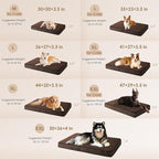 EHEYCIGA Orthopedic XL Dog Beds for Extra Large Dogs with Removable Washable Cover for Crate, Brown, 41x27