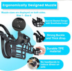 Dog Muzzle, OKKIC Basket Muzzle Anti Biting Chewing, Sturdy Lightweight Muzzle Allows Panting Drinking,Muzzle for Small Medium Large Dogs, Suitable for Grooming Trimming Training (Black, Size6)