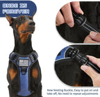 BUMBIN Tactical Dog Harness for Large Dogs No Pull, Famous TIK Tok No Pull Puppy Harness, Fit Smart Reflective Pet Walking Harness for Training, Adjustable Dog Vest Harness with Handle Denim Blue L