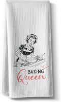 Baking Towels for Women- Funny Joked Queen Hand Dish Kitchen DéCor,Absorbent Tea Towel,Gift for Mother Hostess New Home Friend Housewarming 16" x 24”