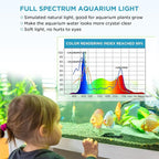 hygger 7W Full Spectrum Aquarium Light with Aluminum Alloy Shell and Plastic Extendable Brackets, White Blue Red LEDs, External Controller, for Freshwater Fish Tank (5-8.5 inch)
