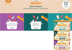 Made by Nacho Flaked Filets Recipe in Bone Broth, Grain-Free Chef's Selects Wet Food for Cats Balanced Diet in Naturally Hydrating Pumpkin-Infused Broth (3.0 oz (Pack of 12), Flaked Fish Variety Pack)