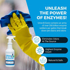 KINZUA ENVIRONMENTAL Urine B-Gone, Professional Enzyme Odor Eliminator & Pet Stain Remover, Human, Cat & Dog Urine Cleaner, Effective on Laundry, Carpets & More, Original Scent, 32oz