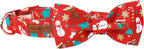 Lionet Paws Christmas Dog Collar with Bowtie, Dog Bowtie Collar with Metal Buckle for Dogs and Cats, Adjustable Comfortable Dog Collar Girl Boy Gift, XS, Neck 8-12 in