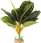 IBWell Reptile Plants - Tortoise Habitat Accessories, Artificial Spider Plant for Gecko, Ball Python, Tortoise Terrarium Decor - Calathea Makoyana B