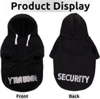SAWMONG Dog Security Hoodie,Flannel Pet Hooded Sweater with Hat Puppy Pullover Sweater Shirt,Dog (Black,L)