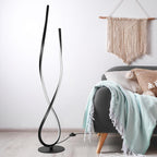 NUÜR Spiral Floor Lamp, 59" Tall Black LED Modern Standing Floor Lamp with Remote Control, Arched Bright Floor Lamps for Living Room Bedroom Office Home (Spiral Floor Lamp)