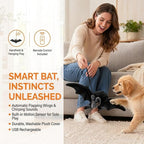 Interactive Flying Bat Dog Toy, Flapping Wings Cute Bat for Indoor Cats & Dogs, Automatic Flapping Wings with Chirping Sounds, Touch Activated, Rechargeable for Solo Play，Remote Control