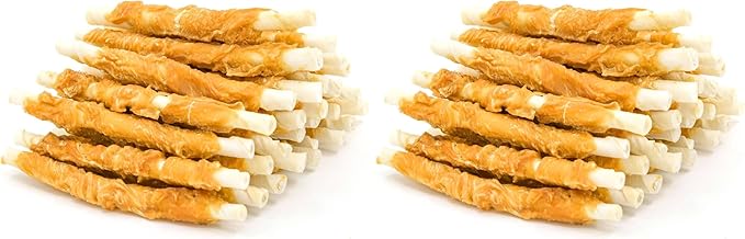 Jungle Calling Dog Treats, Chicken Wrapped Rawhide Sticks for Dogs, Grain-Free Natural Small Dogs Training Treats, Edible Pet Chew Snacks,10.6 oz (Pack of 2)
