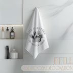 Funny Dog Lover Kitchen Towels, Pet Lover Gifts Dish Tea Towels for Kitchen Decor, Life is Better with a Dog Decorative Hand Towel for Bathroom, 16x24 Inch