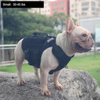 ICEFANG No Pull Tactical Dog Harness for Small Dogs,Adjustable Dog Vest | Control Handle,MOLLE Panel,Front Hook,3 Leash Clips,Soft Padded,for walking training,Black,Small
