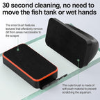 hygger Magnetic Aquarium Fish Tank Glass Cleaner,Detachable Dual-Blades Brush Tool with Floating Scrubber, Double Side Magnetic Algae Scraper for 0-0.25 Inch Thick Glass Aquariums Tank (S)