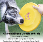 Dog Flying Disc, 3 Pcs Competition Dog Flyer Toy, Soft Indestructible Rubber Lightweight Flying Discs Toy for Dogs - Floats On Water, Gentle On Teeth and Gums
