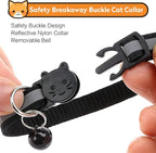 Airtag Cat Collar with Bell, Reflective Nylon Kitten Collar with Apple Air Tag Holder and Breakaway Safety Buckle for Puppy Girl Boy Cats, 3/8" in Width and Lightweight, Fluorescent