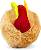 Jeffers Pet Plush Dog Toy with Squeaker, Hotdog 5 1/2" - Soft Crinkle Fabric, Safe & Durable, Healthy Fun for Small & Medium Dogs, Interactive Play, Fetch, Tug - Best Gift for Active Games
