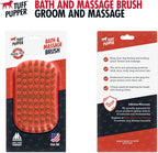 Tuff Pupper Dog Bath Brush, Silicone Pet Hair Remover Brush for Shampooing & Massaging Dogs, Dog Washing Brush with Soft Rubber Bristles Gently Removes Loose & Damaged Fur