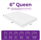 GAESTE 6 Inch Queen Cooling Memory Mattress Medium Firm CertiPUR-US Certified Foam, Pressure Relief & Cool Sleep Mattress-in-a-Box Comfort & Supportive Fiberglass Free (Queen, 6 in)
