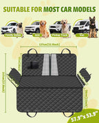 Dog Car Seat Cover, 600D Heavy Dute Durable Car Seat Cover for Dogs Pets, 100% Waterproof Scratch Proof Nonslip Dog Hammock for Cars, Seat Covers Protector with Seatbelt for Pet Sedan SUV Trucks