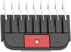 WAHL Professional Animal Stainless Steel Attachment Guide Comb Detachable Blade Pet Clippers - #5, 1/8 Inch Cut Length (3371-100), Red