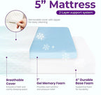 GAESTE 5 Inch Twin Cooling Gel Memory Foam Mattress Medium Firm Pressure Relief CertiPUR-US Certified Foam, Mattress in a Box Comfortable and Supportive No Fiberglass (Twin, 5 in)