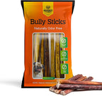 Advance Pet Products 6 Inch Bully Sticks (Pack of 5) - 100% Beef, Odor Free Dog Chews for Aggressive Chewers - Long Lasting, Gluten-Free, Easy to Digest, High Protein & Rawhide Free Chews for Dogs