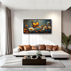 Large Butterfly Daisy Wall Art for Living Room, Floral Landscape Canvas Oversized Wall Decor, Flower Scenery Aesthetics Framed Pictures Painting Print Artwork for Bedroom Office 60"L x 30"W