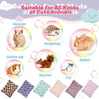 Yulejo 6 Pieces Guinea Pig Bed Plush Hamster Mat Bunny Bed Small Animal Sleeping Bedding Pads with Cleaning Dustpan Brush for Chinchilla Squirrel Hedgehog Small Animals (Vivid Color, Heart)