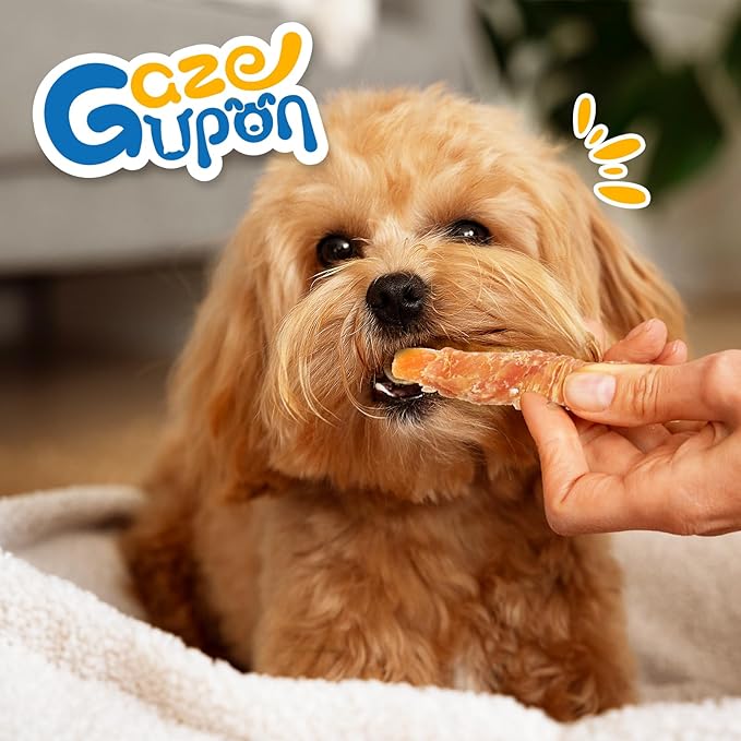 Gazeupon Dog Treats, Chicken Wrapped Sweet Potato, Healthy Training Snacks for Dogs w/Glucosamine Chondroitin, Rawhide Free