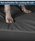 Waterproof Vinyl Leather Dog Bed for Small Dogs, Wipeable Dog Pad, Easy to Clean, Pet Hair Resistant Kennel Bed
