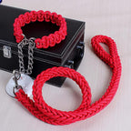 Love Dream Dog Collar and Leash Set, Heavy Duty Nylon Braided Rope Strong 4 FT Dog Leash and Martingale Training Collar for Small Medium Large Dogs Training and Walking (Red)