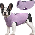 Idepet Dog Fleece Vest Sweater Zip Up Warm Pullover Dogs Jacket with D-Ring Leash Winter Cold Weater Coat Pet Sweatershirt Clothes Hoodie for Small Medium Dogs Boy Girl (Purple, XXS)