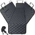 Waterproof Dog Car Seat Cover for Back Seat - Durable, Scratch Proof Pet Hammock with Nonslip Design & Storage Pockets, Fits Cars, SUVs, Trucks - L, Black