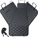 Waterproof Dog Car Seat Cover for Back Seat - Durable, Scratch Proof Pet Hammock with Nonslip Design & Storage Pockets, Fits Cars, SUVs, Trucks - L, Black