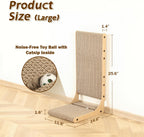 2-Pack Cat Scratching Board, 25.6'' Tall Cardboard L Shape Vertical Cat Scratchers for Indoor Cats, Cat Scratching Post for Wall and Couch, Large