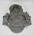 Pet Warm Dog Coat for Winter Dog Clothes Hooded Dog Jacket for Small Puppies Medium Large Dog Cat Clothes Insulated Padded Snow Jacket for Cold Weather Faux Fur (X-Large, Slate Blue)