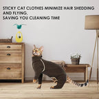 Cat Pajamas - Coffee, L - Prevents Hair Loss, Sticky Hair Clothes, Sphynx Clothes, Anti-Licking or Skin Disease Recovery Suit for Female Cats, Pet Apparel Onesie