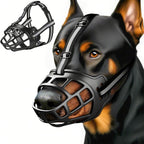 Dog Muzzle, Breathable Basket Muzzles for Small Medium Large Sized Dogs, Adjustable Humane Cage Mouth Cover for Grooming Biting Chewing, Allows Panting and Drinking (Soft Rubber, S)