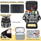 GMAK Pet Grooming Bag, Pets Grooming Tote Bags Supplies Organizer Case Dogs Cats Tools Organizer Tote for Pets Grooming Tools Kit, Clippers, Brush, Scissors or Other Pets Care Supplies, Grey(Bag Only)