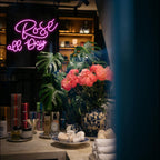 Rose All Day Neon Sign LED Pink Rose Neon Light For Wall Decor Dimmable USB Words Light Up Sign for Bedroom Wedding Party Atmosphere Decor Lovers Gift(12.2 * 16.1 In)