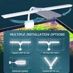 LED Aquarium Light Full Spectrum Clip Fish Tank Light Plants Light 360° Adjustable 2 Light Bar Super-Bright 8W Suitable for 20-40 Gal Fish Tank
