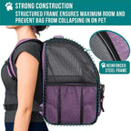 PetAmi Dog Backpack Carrier for Small Large Cat, Pet, Puppy, Ventilated Pet Hiking Backpack Travel Bag, Airline Approved Cat Backpack Carrier, Camping Biking Dog Bag Up to 18lbs Pet, Purple