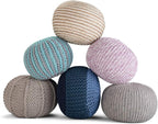 SIMPLIHOME Yolanda Boho Round Pouf in Natural Jute for the Living Room, Bedroom and Kids Room