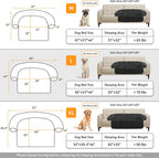 Calming Dog Bed Fluffy Plush Dog Mat for Furniture Protector with Removable Washable Cover for Large Medium Small Dogs and Cats (Large(45x37x6), Dark Grey)