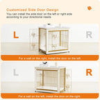 DWANTON Dog Crate Furniture with Cushion, Wooden Kennel Table with Double Doors, Indoor Dog House, Large Size, 38.5" L, White