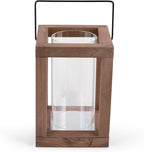 Zingz & Thingz Wooden Candle Lanterns, Decorative Light Home Decor, 9" Tall, Rustic Garden