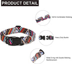 Mercano Adjustable Dog Collar - Special Design Patterns, Soft Nylon Comfortable Durable Pet Collar for Small Medium Large Dogs (XS, Ethnic Pink)